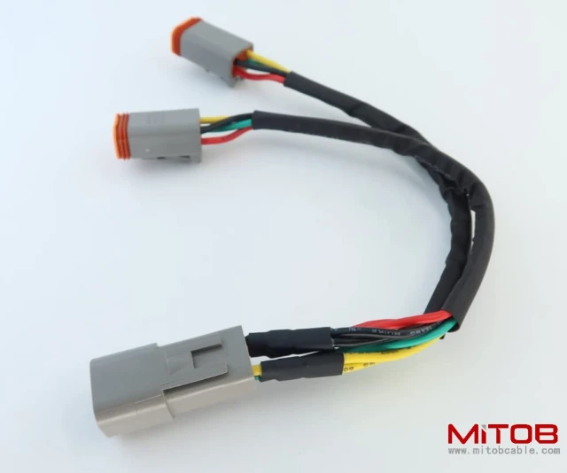 DT 4 Way Connector Plug Splitter Wire Harness 1 Male to 2 Female DT 4 Pin 1-2 Splitter Cable 1ft/30cm