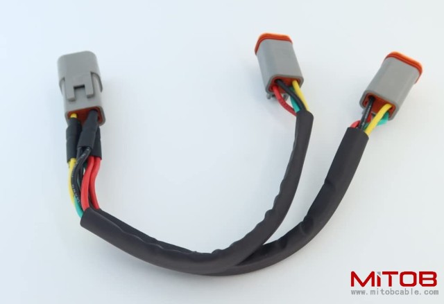 DT 4 Way Connector Plug Splitter Wire Harness 1 Male to 2 Female DT 4 Pin 1-2 Splitter Cable 1ft/30cm