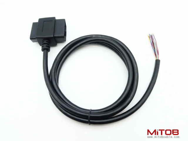 J1962 OBD ii OBD2 16pin Male/Female Pass Through to Open End Pigtaiil Cable 5ft