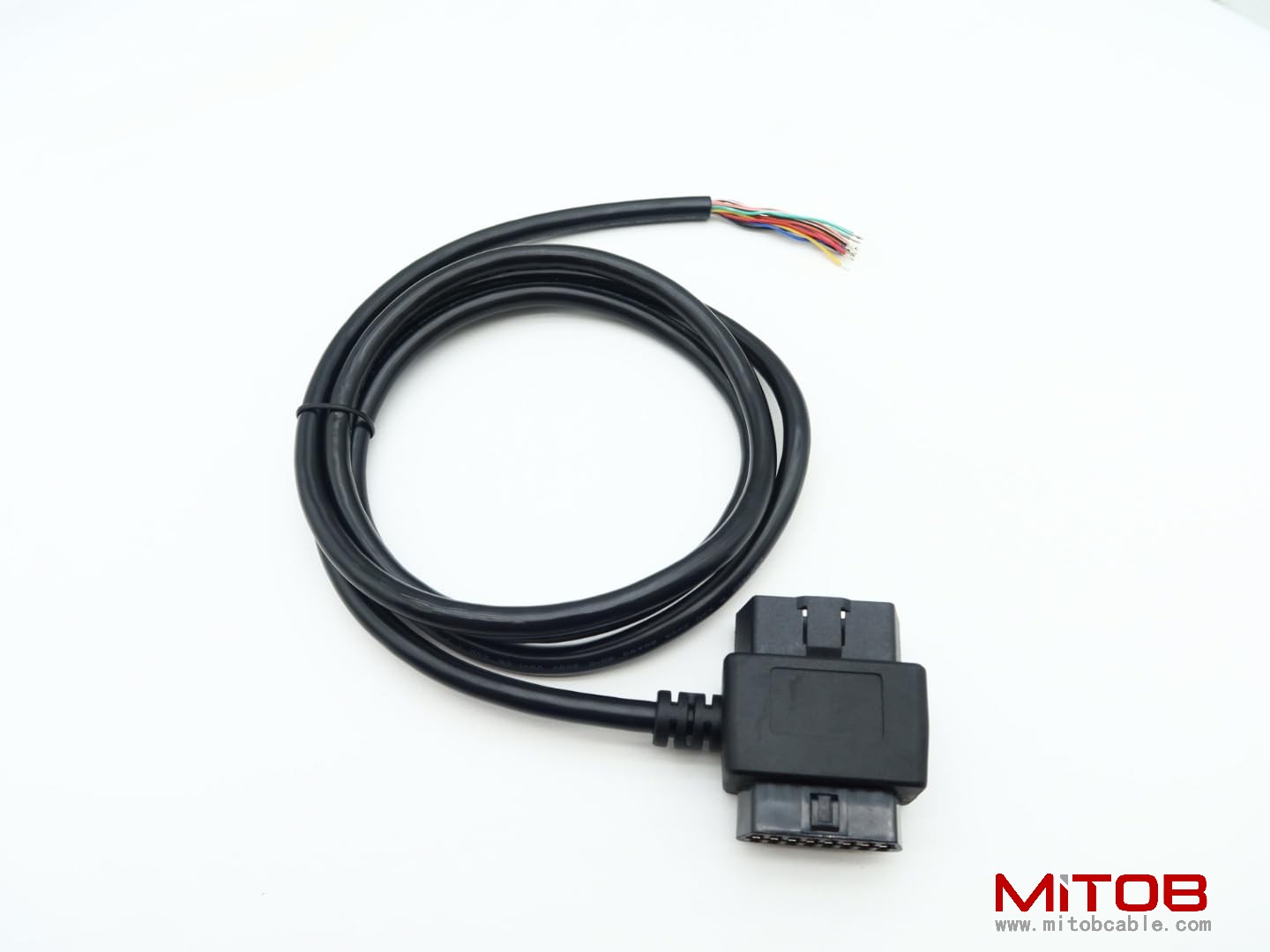 J1962 OBD ii OBD2 16pin Male/Female Pass Through to Open End Pigtaiil Cable 5ft