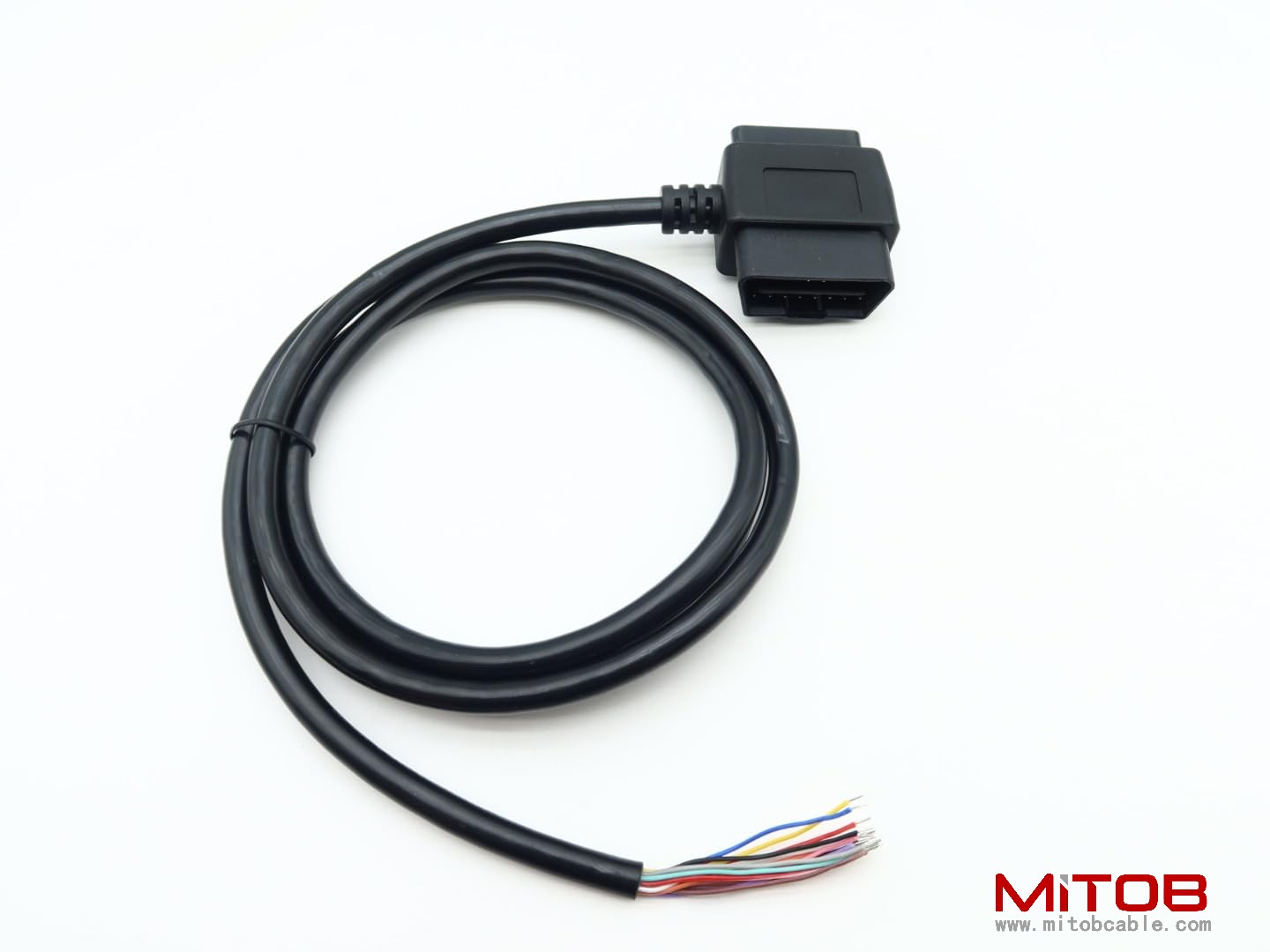 J1962 OBD ii OBD2 16pin Male/Female Pass Through to Open End Pigtaiil Cable 5ft