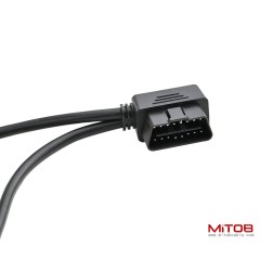 Right Angle OBD2 OBD II Full 16 Pin Male Y Open Splitter Connector, J1962 1 Male to 2 Female Thick Wire Cable Adapter Extension Cord for GPS Tracker 50cm 20"