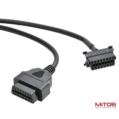 Right Angle OBD2 OBD II Full 16 Pin Male Y Open Splitter Connector, J1962 1 Male to 2 Female Thick Wire Cable Adapter Extension Cord for GPS Tracker 50cm 20"