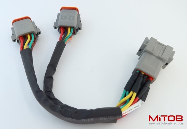 DT 8 Way Splitter Wire Harness 1 Male to 2 Female DT  8 Pin Connector Plug 1-2 Splitter Cable  1ft/30cm