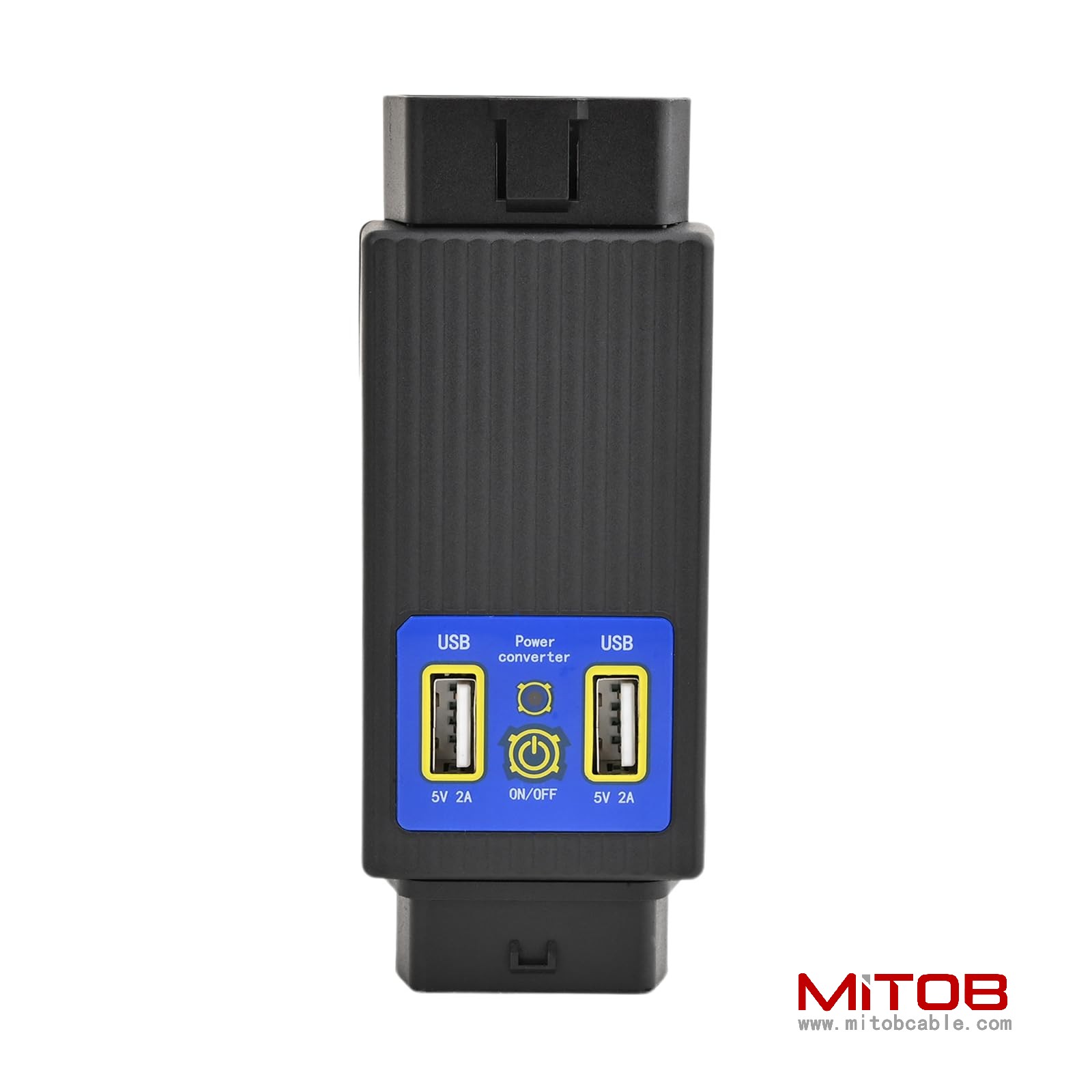 Pocket OBD2 OBDII Full 16 Pin Male to Female OBD Cable Splitter Converter Adapter with 2 USB Port Supply Charging for Diagnostic Extender