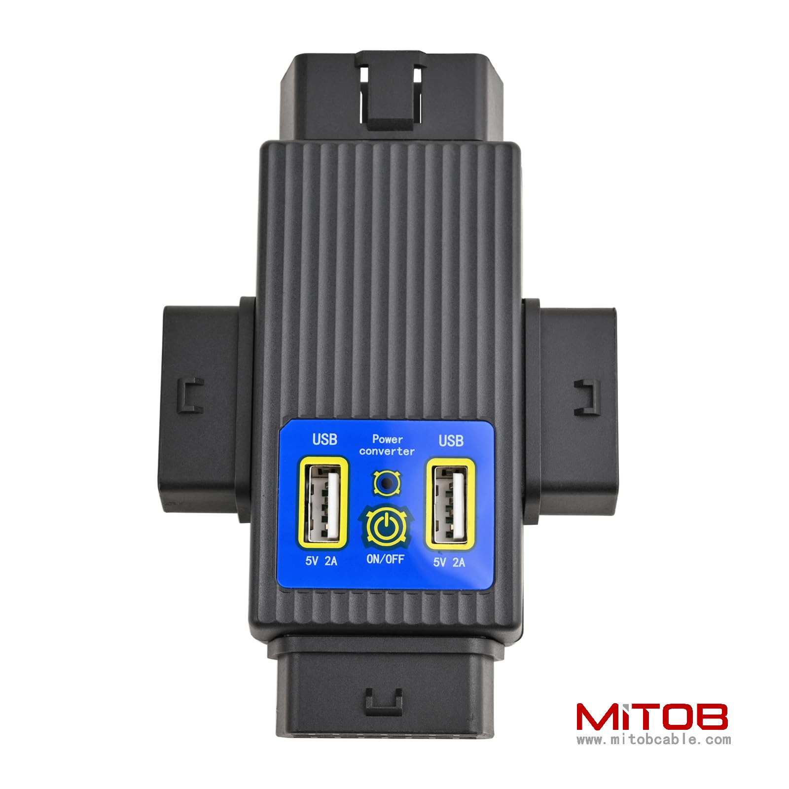 OBD2 OBDII Full 16 Pin 1 Male to 3 Female OBD Cable Splitter Converter Adapter with 2 USB Port Supply Charging for Diagnostic Extender (1 to 3 Splitter)