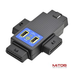 OBD2 OBDII Full 16 Pin 1 Male to 3 Female OBD Cable Splitter Converter Adapter with 2 USB Port Supply Charging for Diagnostic Extender (1 to 3 Splitter)
