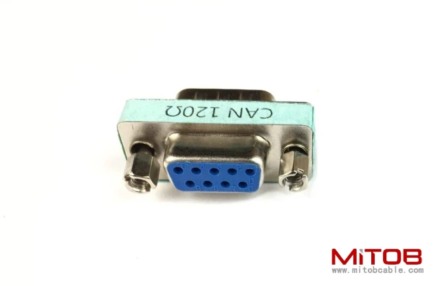 2pcs CAN Bus Terminal Resistance Terminator DB9 120ohm RS323 Serial Male to Female Connector Adapter with 120ohm Resistance