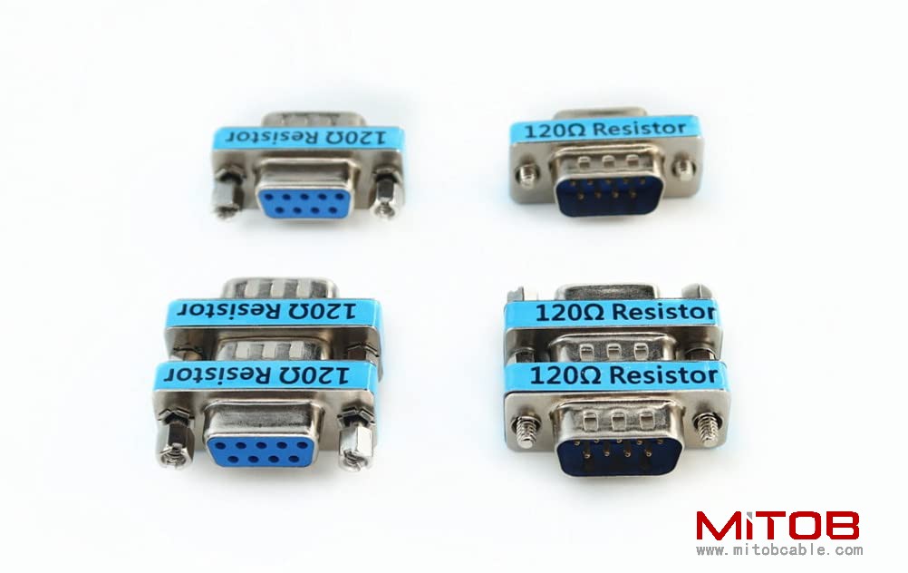 6-Pack RS323 Serial DB9 Male to Female Connector Adapter CAN Bus Terminal Resistance Terminator with 120ohm Resistance