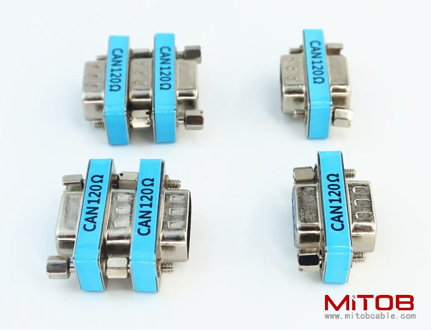 6-Pack RS323 Serial DB9 Male to Female Connector Adapter CAN Bus Terminal Resistance Terminator with 120ohm Resistance