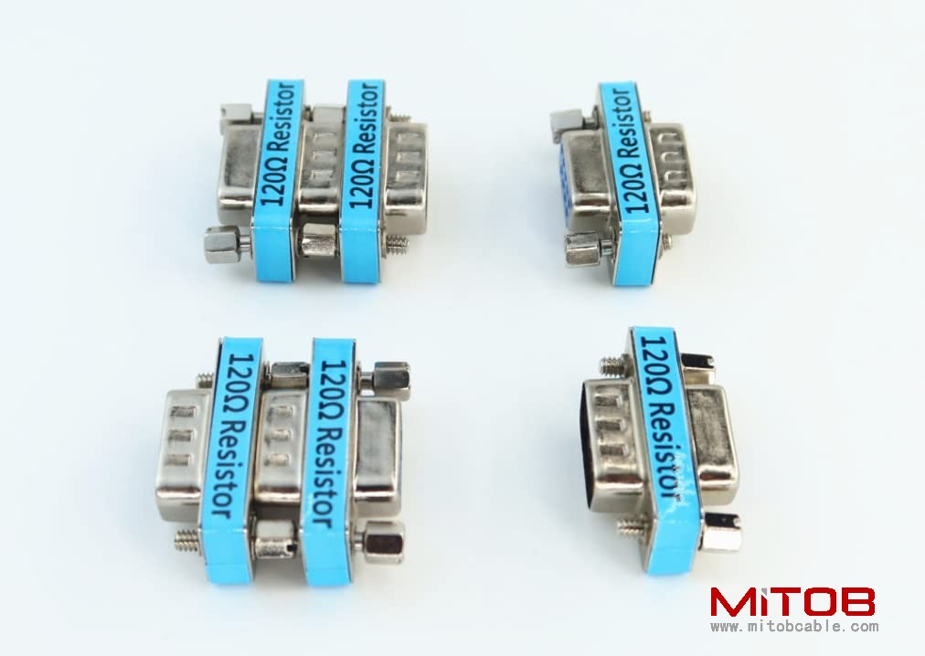 6-Pack RS323 Serial DB9 Male to Female Connector Adapter CAN Bus Terminal Resistance Terminator with 120ohm Resistance