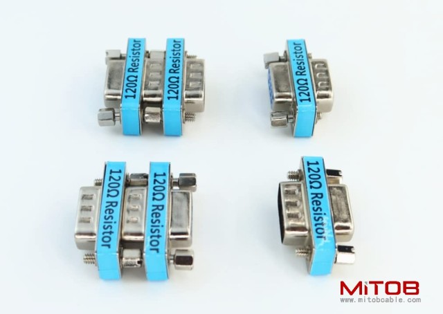 6-Pack RS323 Serial DB9 Male to Female Connector Adapter CAN Bus Terminal Resistance Terminator with 120ohm Resistance