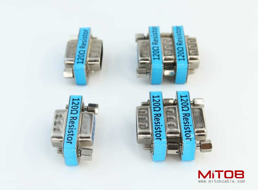 6-Pack RS323 Serial DB9 Male to Female Connector Adapter CAN Bus Terminal Resistance Terminator with 120ohm Resistance