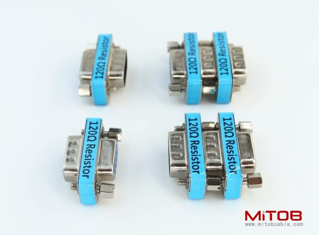 6-Pack RS323 Serial DB9 Male to Female Connector Adapter CAN Bus Terminal Resistance Terminator with 120ohm Resistance