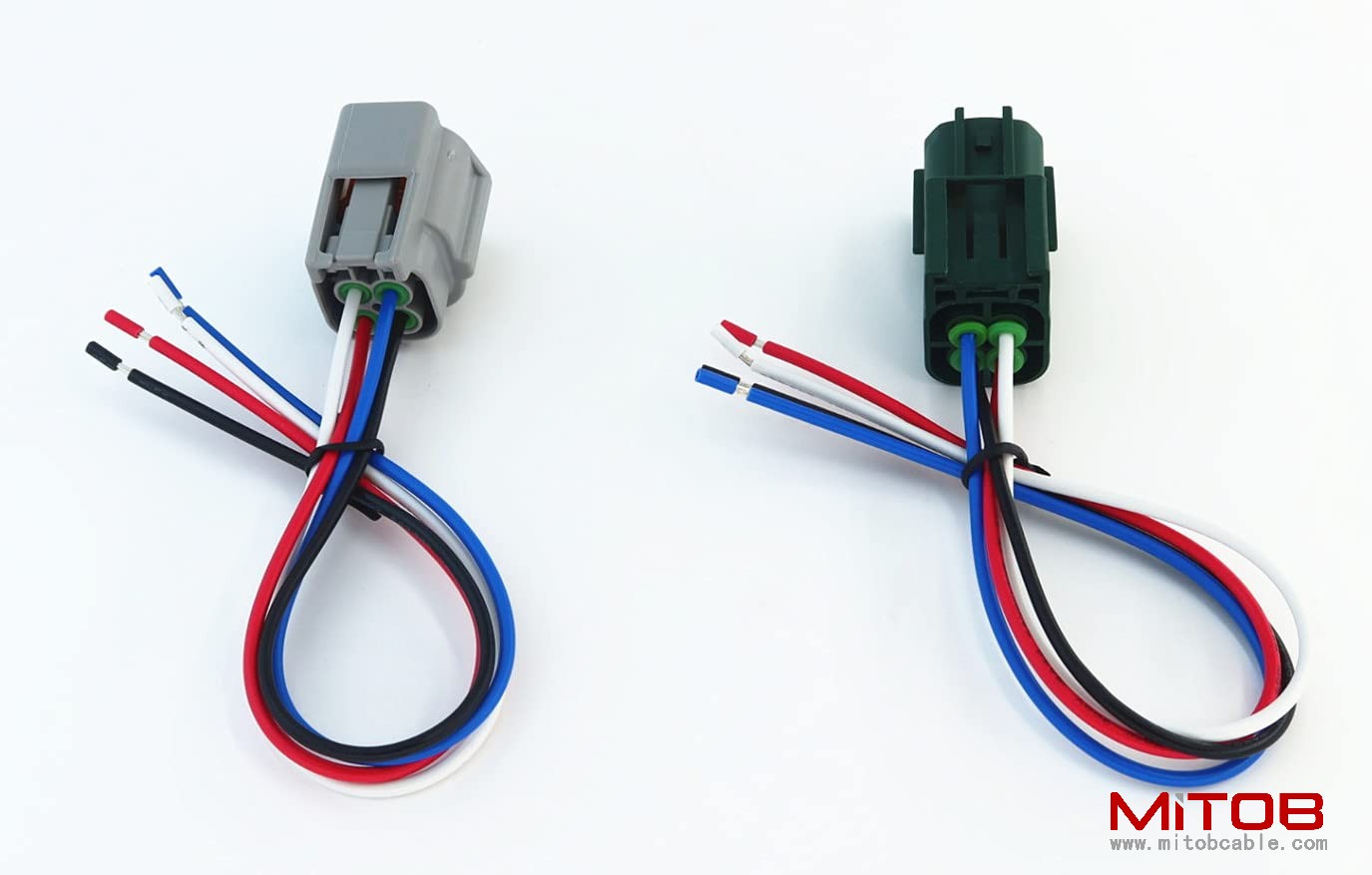1pcs Male and 1pcs Female Connector 4 pin 4-Way Plug for O2 Sensor Pigtail Cable Compatible with Nissan Subaru Infiniti RS04FG