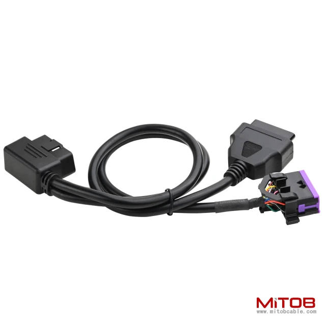 Right Angle OBD2 Splitter Y Cable 1 Male to 2 Female Extension Cable OBD II 16 Pin Cord Adapter 50cm 20inch