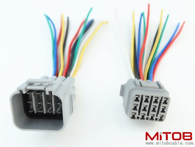 1pcs Male and 1pcs Female 12 Pin Plug Connector Pigtail Cable 12 Way Waterproof Wiring Harness 6inch