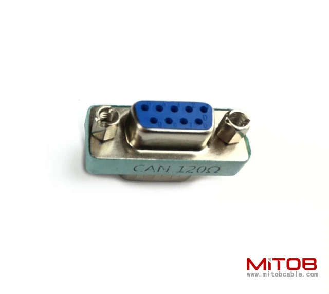 2pcs CAN Bus Terminal Resistance Terminator DB9 120ohm RS323 Serial Male to Female Connector Adapter with 120ohm Resistance