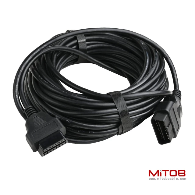 50 Feet  15 Meter OBD2 OBDII Full 16 Pin Car Male to Female Extension Cable Diagnostic Extender Low Profile OBD Cord Adapter for OBD Scan Tool Compatible for All OBD2 Vehicles