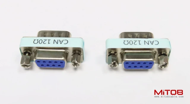 2pcs CAN Bus Terminal Resistance Terminator DB9 120ohm RS323 Serial Male to Female Connector Adapter with 120ohm Resistance