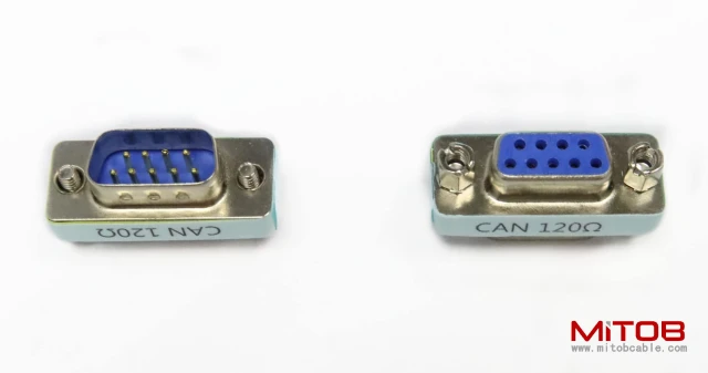 2pcs CAN Bus Terminal Resistance Terminator DB9 120ohm RS323 Serial Male to Female Connector Adapter with 120ohm Resistance