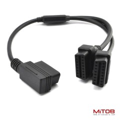 50cm Right Angle OBDII OBD2 16 Pin  Male to Female Splitter Y  Extension Cable Car Diagnostic Extender Cord Adapter