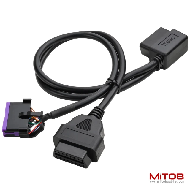 Right Angle OBD2 Splitter Y Cable 1 Male to 2 Female Extension Cable OBD II 16 Pin Cord Adapter 50cm 20inch