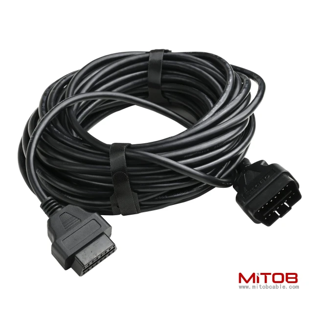 50 Feet  15 Meter OBD2 OBDII Full 16 Pin Car Male to Female Extension Cable Diagnostic Extender Low Profile OBD Cord Adapter for OBD Scan Tool Compatible for All OBD2 Vehicles