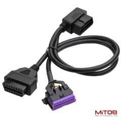 Right Angle OBD2 Splitter Y Cable 1 Male to 2 Female Extension Cable OBD II 16 Pin Cord Adapter 50cm 20inch