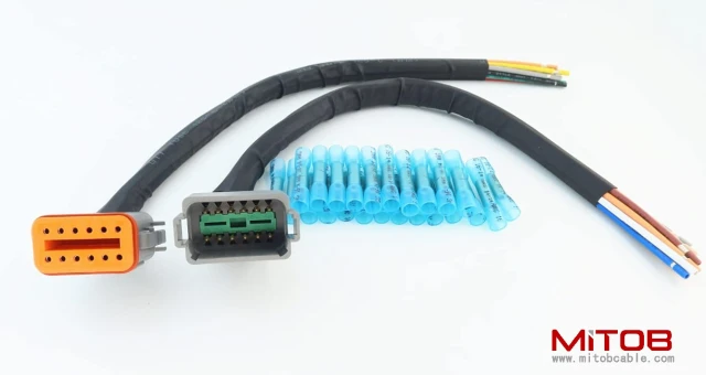 DT 12 Pin Connector Pigtail Cable 12Pin Male and Female 1ft/30cm