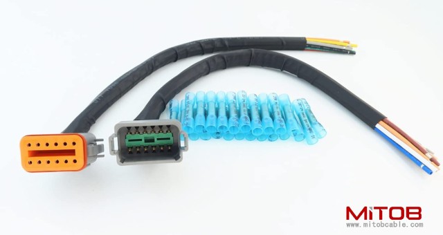 DT 12 Pin Connector Pigtail Cable 12Pin Male and Female 1ft/30cm