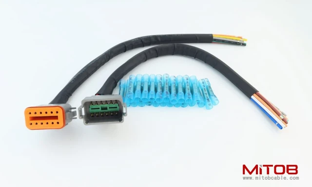 DT 12 Pin Connector Pigtail Cable 12Pin Male and Female 1ft/30cm
