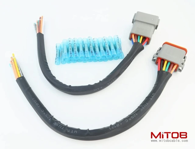 DT 12 Pin Connector Pigtail Cable 12Pin Male and Female 1ft/30cm