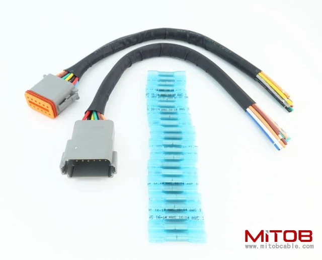 DT 12 Pin Connector Pigtail Cable 12Pin Male and Female 1ft/30cm