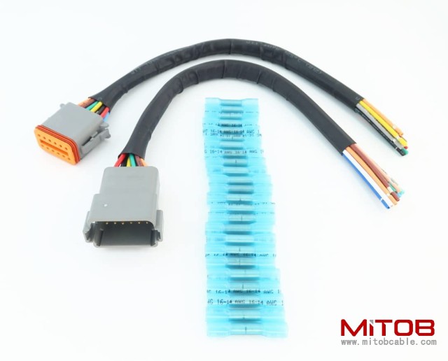DT 12 Pin Connector Pigtail Cable 12Pin Male and Female 1ft/30cm