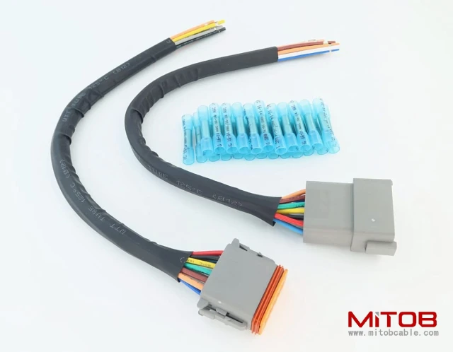 DT 12 Pin Connector Pigtail Cable 12Pin Male and Female 1ft/30cm