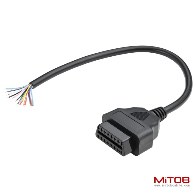 1ft Feet 30cm/12 16 Pin J1962 OBD OBDII OBD2 Female Connector Car Diagnostic Extension Cable Cord Pigtail