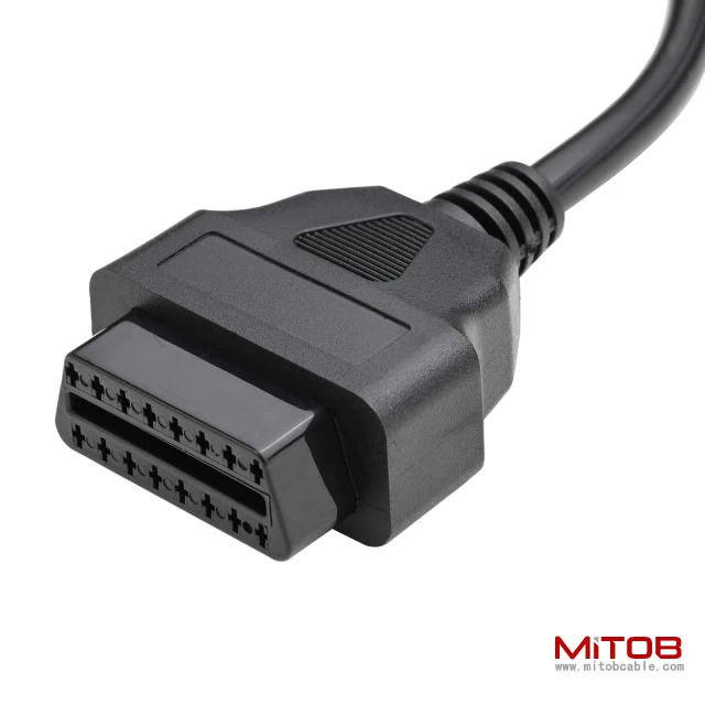1ft Feet 30cm/12 16 Pin J1962 OBD OBDII OBD2 Female Connector Car Diagnostic Extension Cable Cord Pigtail