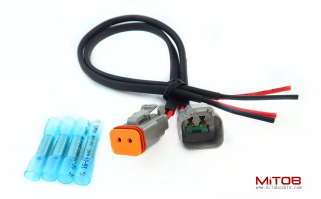 DT 2 Pin Connector Pigtail Cable Male and Female 1ft /30cm