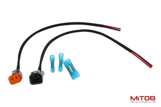 DT 2 Pin Connector Pigtail Cable Male and Female 1ft /30cm