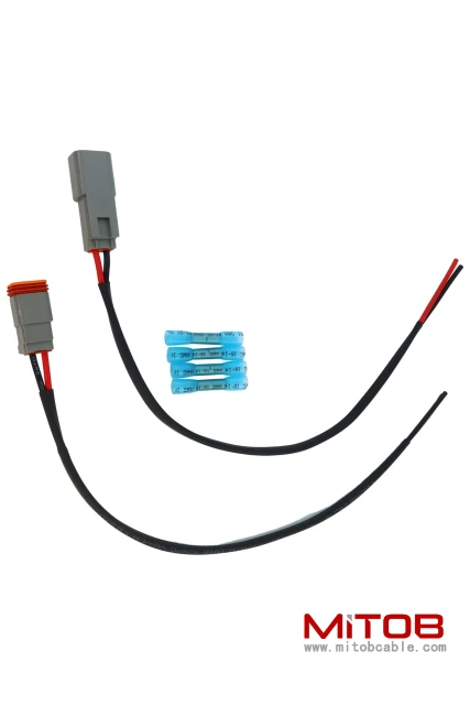 DT 2 Pin Connector Pigtail Cable Male and Female 1ft /30cm