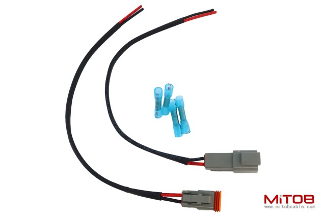 DT 2 Pin Connector Pigtail Cable Male and Female 1ft /30cm