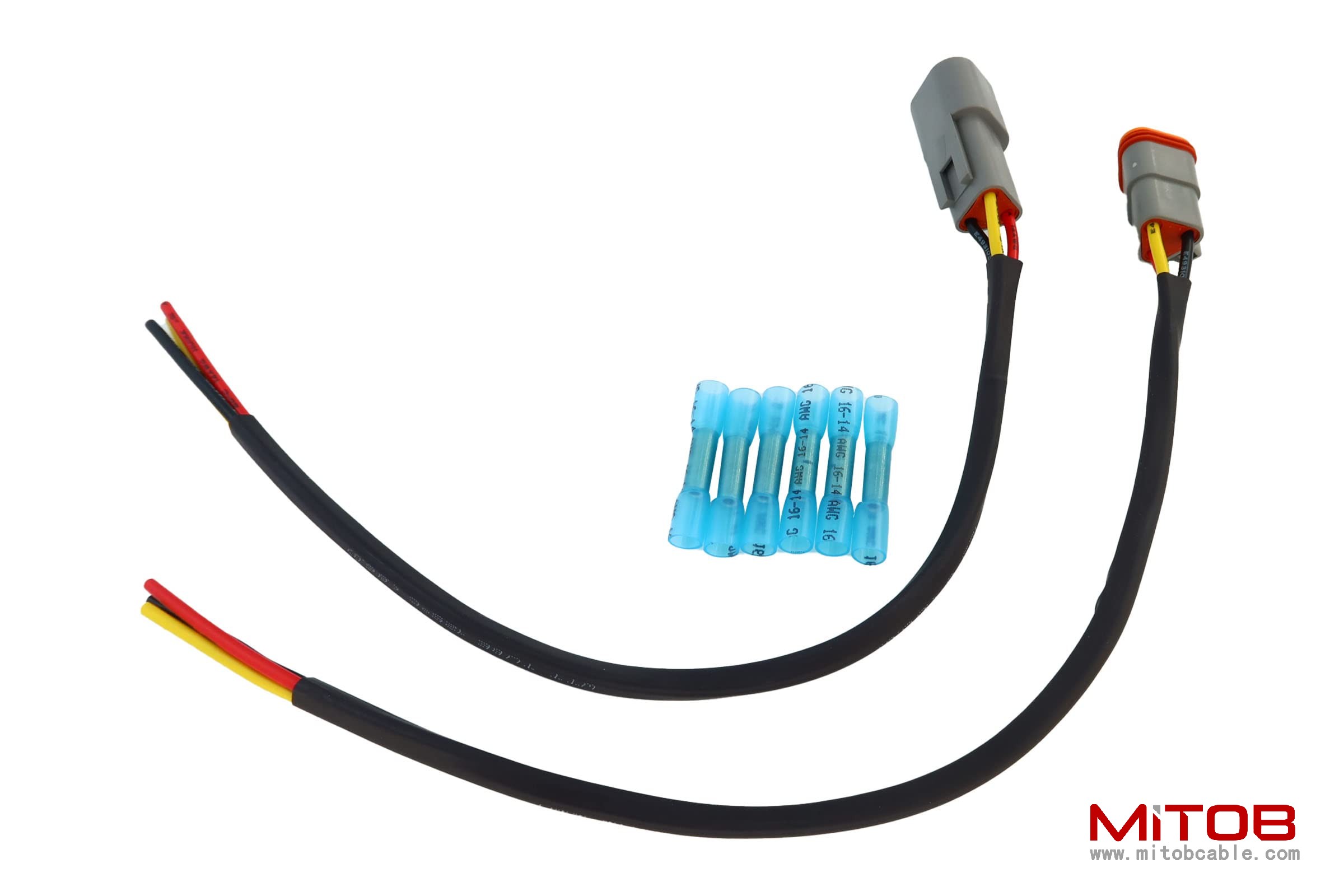 DT 3 Pin Connector Pigtail Cable 3pin Male and Female 1ft/30cm
