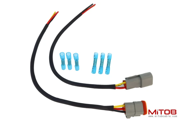DT 3 Pin Connector Pigtail Cable 3pin Male and Female 1ft/30cm