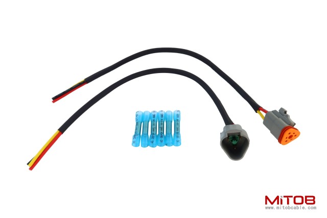 DT 3 Pin Connector Pigtail Cable 3pin Male and Female 1ft/30cm