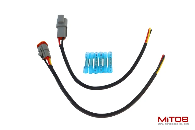 DT 3 Pin Connector Pigtail Cable 3pin Male and Female 1ft/30cm
