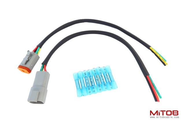 DT 4 Pin Connector Pigtail Cable Male and Female 1ft/30cm