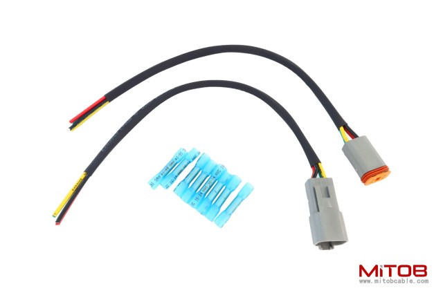 DT 4 Pin Connector Pigtail Cable Male and Female 1ft/30cm