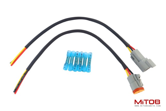 DT 4 Pin Connector Pigtail Cable Male and Female 1ft/30cm
