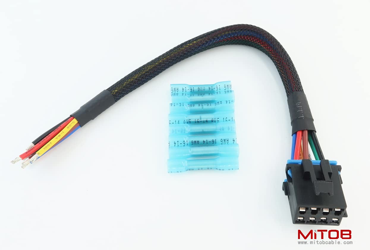 AC Heater Climate Fan Speed Control Replacement Plug Connector Wire Harness Pigtail 8pin for Silverado 1500 2500 3500, 96-99 Chevy Tahoe, 15306189, PT1346